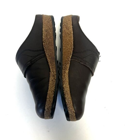 Haflinger Shoes Womens 40 US 9 Leather Mule Slip On Clogs Flats Comfort Brown - Picture 3 of 11